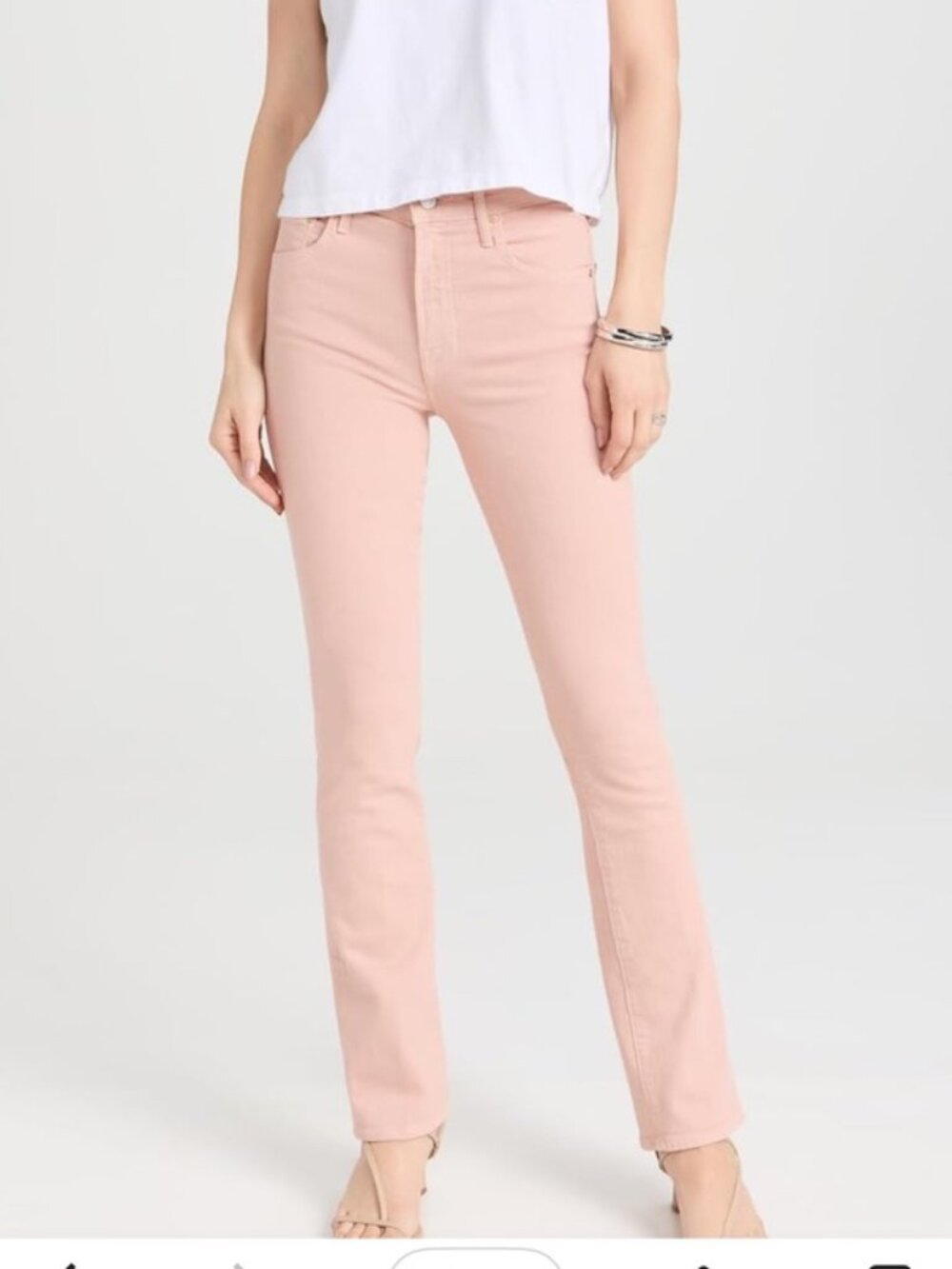 MOTHER Superior The Insider Hover Peach Parfait Pink High Rise Jeans Size 27